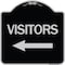 Signmission Visitors with Left Arrow Heavy-Gauge Aluminum Architectural Sign, 18" x 18", BS-1818-24617 A-DES-BS-1818-24617 - alternate 1
